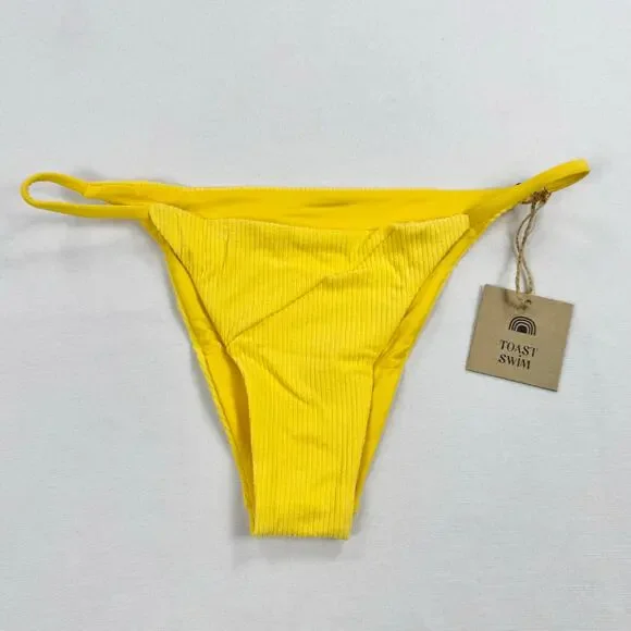 Toast Swim x Free People Signature Stitch Bikini Bottom Women's XS Sunset Yellow - Picture 1 of 7